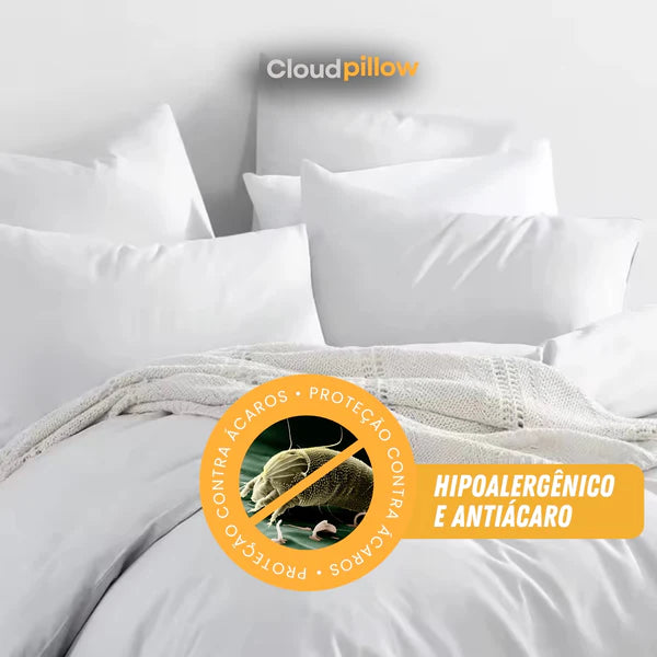 CloudPillow™ Travesseiro Premium Pluma de Ganso - Conforto de Hotel 5 Estrelas