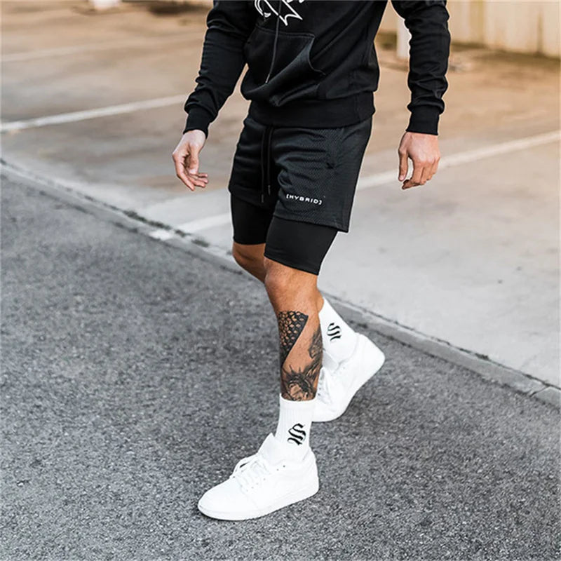 Compre 1 e Leve 2º com 50% OFF - Shorts Dryfit Hybrid | 2 em 1 | Secagem Rápida | Respirável